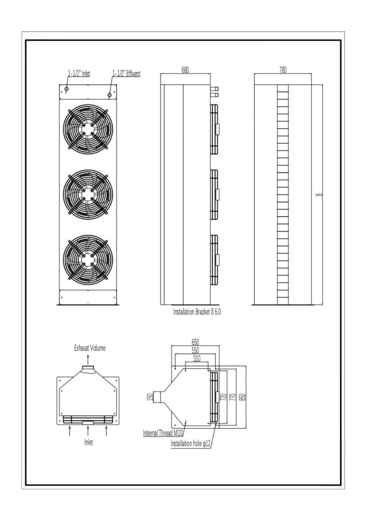 water air curtain layout drawing